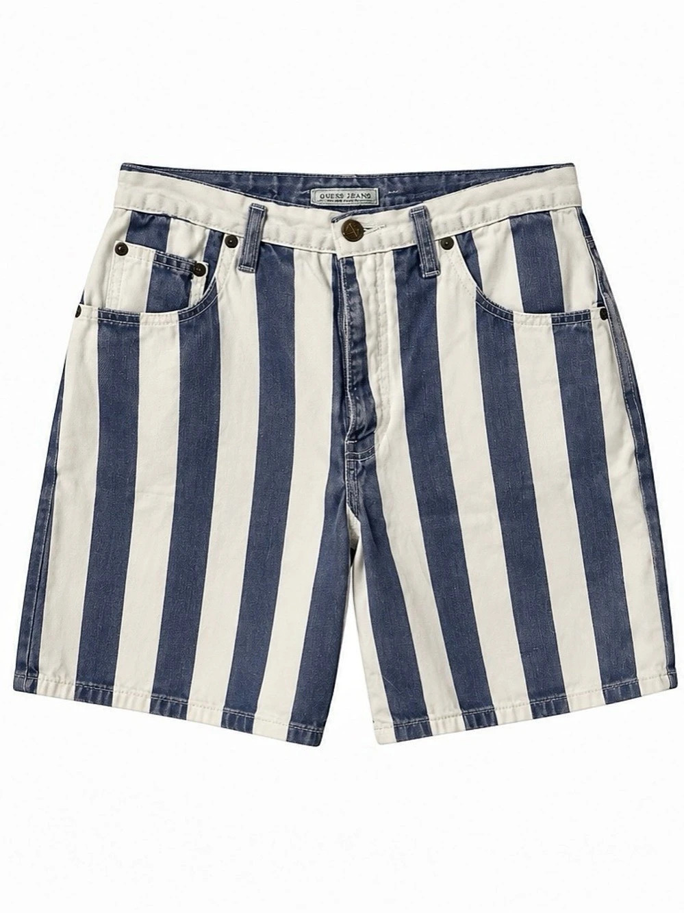 Guess Jeans Striped Shorts Men's Blue & White Waist 32